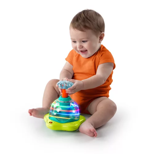 BRIGHT STARTS Zenélő, világító játék Press & Glow Spinner 6hó+