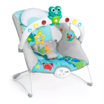   BABY EINSTEIN Zenélő, vibráló pihenőszék fényekkel Kick to It Neptune 9 kg-ig
