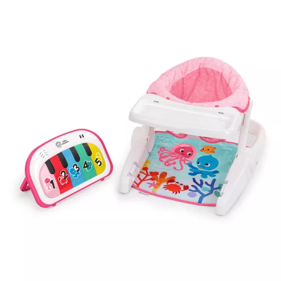 BABY EINSTEIN Interaktív ülés 4in1 Tappin' Tunes™ Learn-to-Sit™, 4 hónapos kortól, Rózsaszín