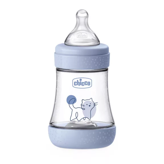CHICCO Antikólikus cumisüveg Perfect5 150 ml fiú lassú folyású 0m+
