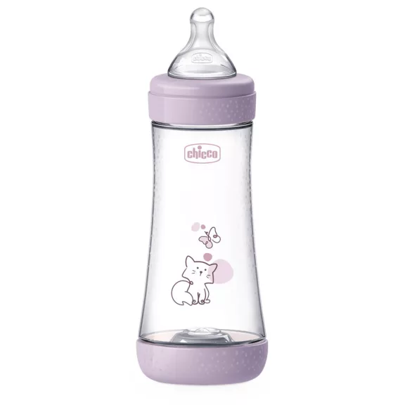 CHICCO Antikólikus cumisüveg Perfect5 300 ml lány gyors folyású 4m+