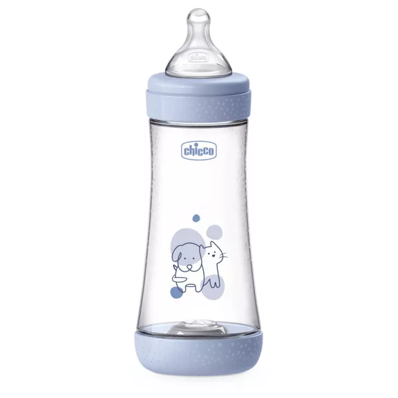 CHICCO Antikólikus cumisüveg Perfect5 300 ml fiú gyors folyású 4m+