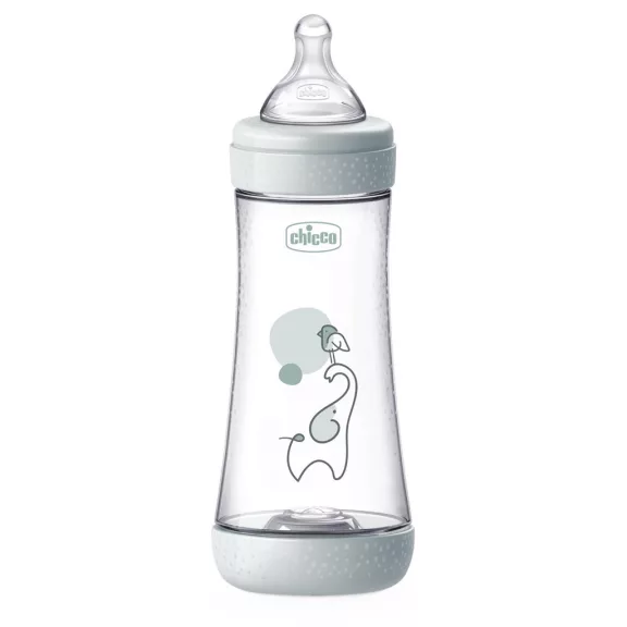 CHICCO Antikólikus cumisüveg Perfect5 300 ml semleges gyors folyású 4m+