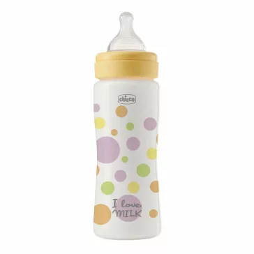   CHICCO Perfect Easy cumisüveg 330 ml, gyors szilikon áramlás, lányoknak, 4 hónapos kortól