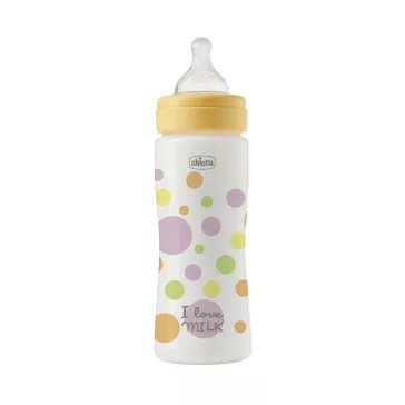   CHICCO Perfect Easy cumisüveg 330 ml, gyors szilikon áramlás, fiúknak, 4 hónapos kortól