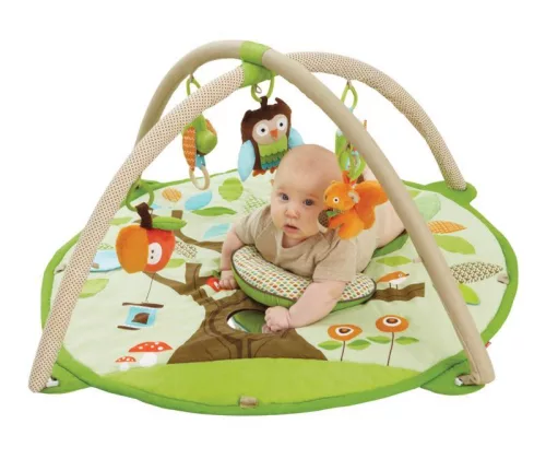 SKIP HOP Játszószőnyeg 5 játékkal, párna Treetop Friends zöld-barna 0m+