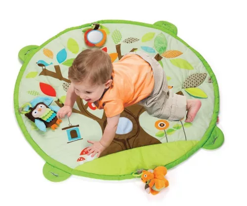 SKIP HOP Játszószőnyeg 5 játékkal, párna Treetop Friends zöld-barna 0m+