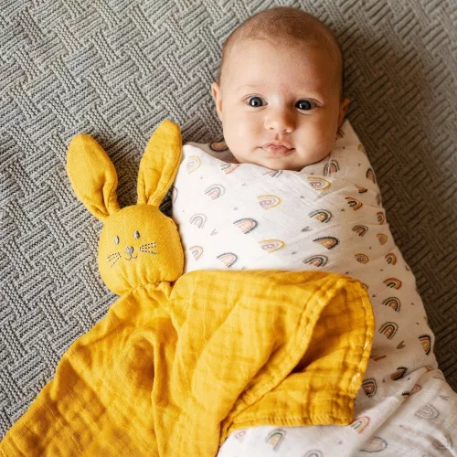 PETITE&MARS Bambusz muszlin Hugo Desert Sand 0m+