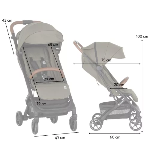 PETITE&MARS Sport babakocsi Fly Mature Olive