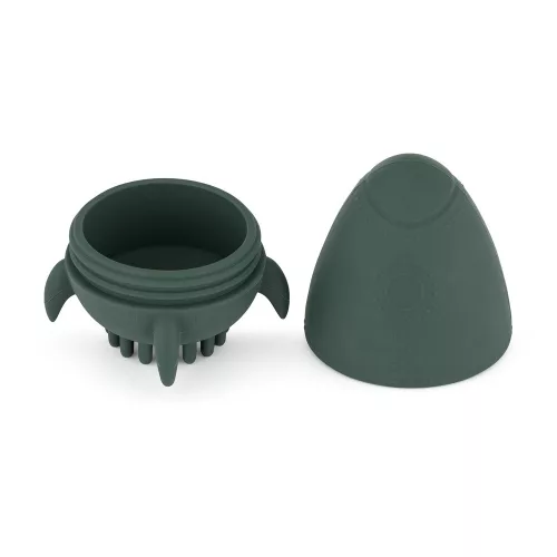 PETITE&MARS Szilikon fürdőjáték kefével Splashy Rocket Misty Green 6m+