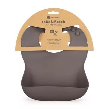 PETITE&MARS Szilikon előke Take&Match Bitter Cocoa 6m+