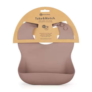 PETITE&MARS Szilikon előke Take&Match Velvet Latte 6m+