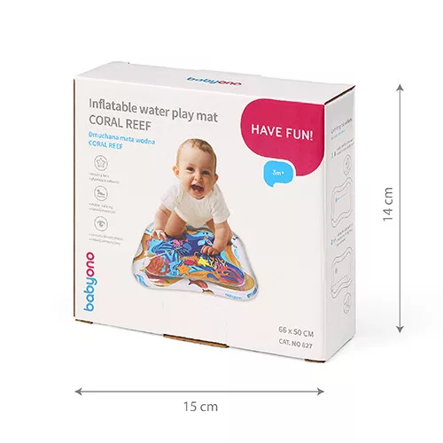 BABYONO Vízzel tölthető játszóalátét 66x50 cm, 3 hónapos kortól