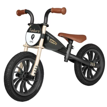   QPLAY Futóbicikli Feduro Black/Golden, 3-6 éves korig, 30 kg-ig