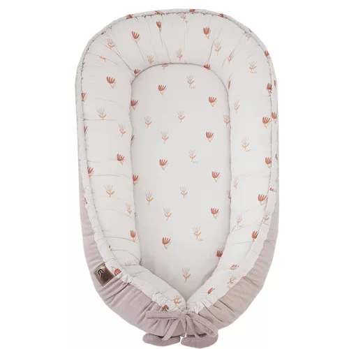 EKO Babafészek pamut velvet Beige Meadow 90x60cm