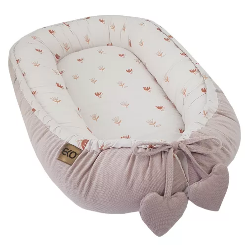 EKO Babafészek pamut velvet Beige Meadow 90x60cm