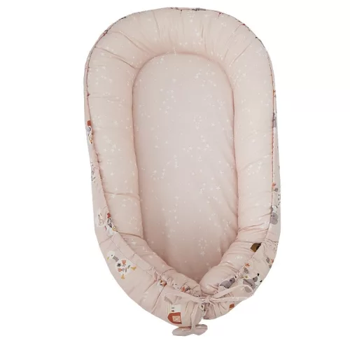 EKO Bölcső kétoldalas pamut My farm Stars Powder pink 90x60 cm a babának