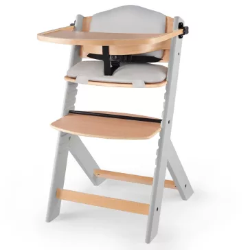   KINDERKRAFT Etetőszék Enock párnázással Grey wooden, Premium