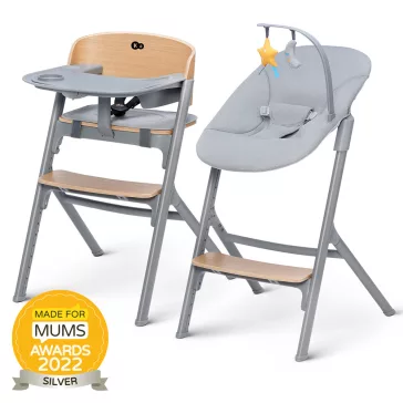   KINDERKRAFT SELECT Szett etetőszék Livy Oak + pihenőszék Calmee, Premium