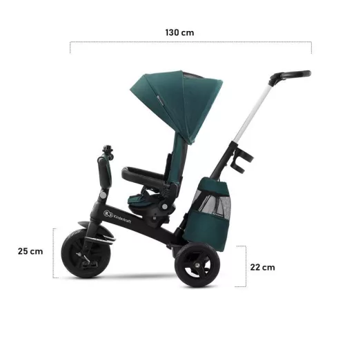 KINDERKRAFT SELECT Easytwist háromkerekű Midnight Green, Premium