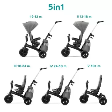   KINDERKRAFT SELECT Easytwist Platinum Grey, Premium háromkerekű bicikli