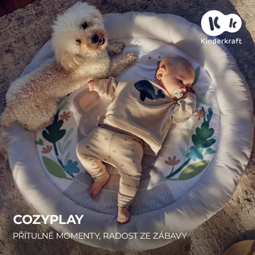 KINDERKRAFT Játszószőnyeg játékhíddal Cozyplay Világosszürke