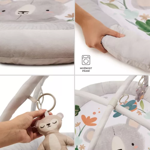KINDERKRAFT Játszószőnyeg játékhíddal Cozyplay Világosszürke
