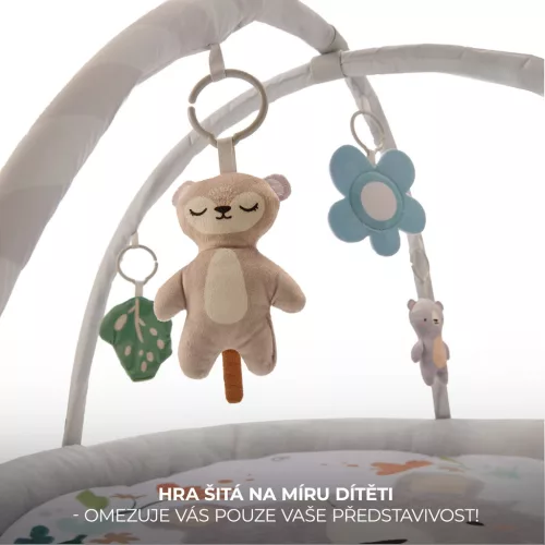 KINDERKRAFT Játszószőnyeg játékhíddal Cozyplay Világosszürke