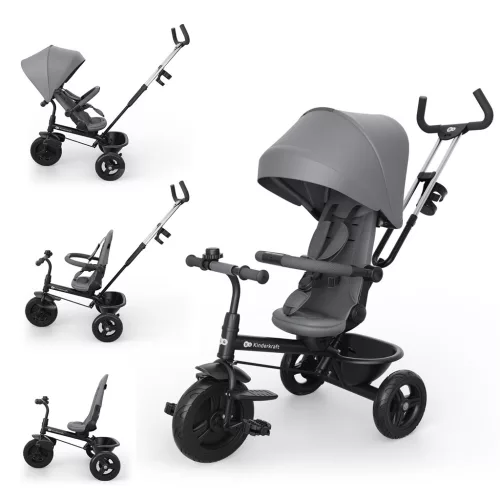 KINDERKRAFT Aston 2 Plus Szürke háromkerekű, 9 hónapos kortól