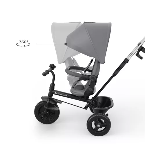 KINDERKRAFT Aston 2 Plus Szürke háromkerekű, 9 hónapos kortól