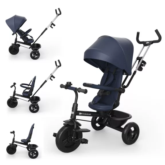 KINDERKRAFT Aston 2 Plus Navy háromkerekű, 9 hónapos kortól