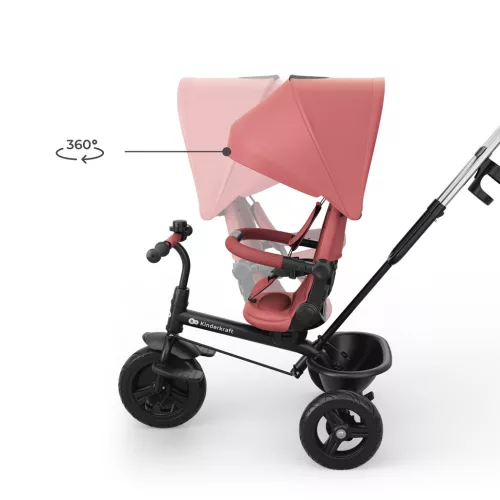 KINDERKRAFT Aston 2 Plus Rózsaszín Tricikli, 9 hónapos kortól