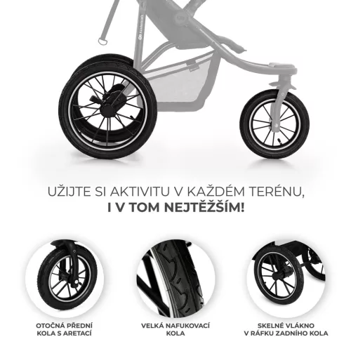 KINDERKRAFT Sport és futó babakocsi Helsi2 Black