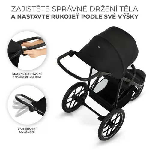 KINDERKRAFT Sport és futó babakocsi Helsi2 Black