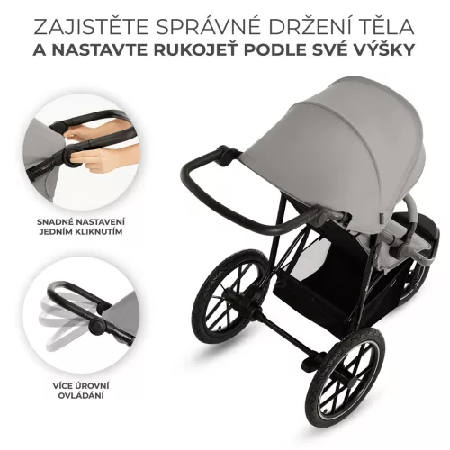 KINDERKRAFT Sport és futó babakocsi Helsi2 Grey
