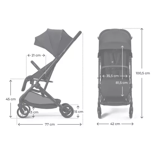 KINDERKRAFT Sport babakocsi Indy 3 Szénfekete