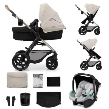   KINDERKRAFT Babakocsi kombinált Moov 2 3v1 Moonlight Grey - habkerekek