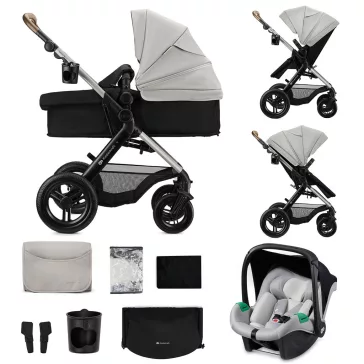   KINDERKRAFT Kombinált babakocsi 3 az 1-ben Moov 2 XL Air Szürke