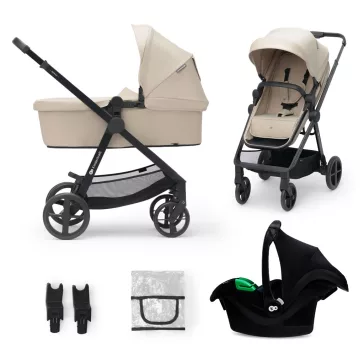   KINDERKRAFT Babakocsi kombinált 3 az 1-ben Newly Sand bézs + Mink PRO