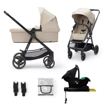   KINDERKRAFT Babakocsi kombinált 4 az 1-ben Newly Classic Beige + Mink PRO