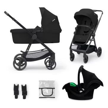   KINDERKRAFT Babakocsi kombinált 3 az 1-ben Newly Classic fekete + Mink PRO