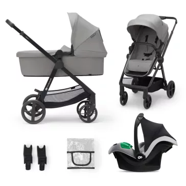   KINDERKRAFT Babakocsi kombinált 3 az 1-ben Newly Moonlight grey + Mink PRO