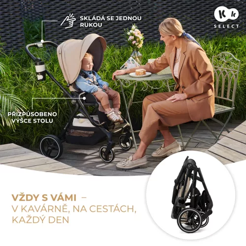 KINDERKRAFT SELECT Sport babakocsi Yoxi Sand Beige