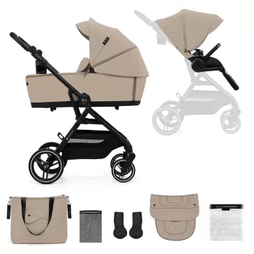 KINDERKRAFT SELECT Yoxi 2v1 Sand Beige kombinált babakocsi
