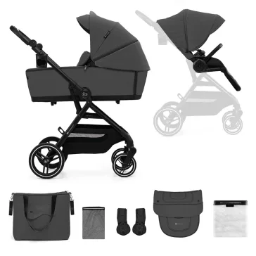   KINDERKRAFT SELECT Yoxi 2v1 kombinált babakocsi Moonlight Grey