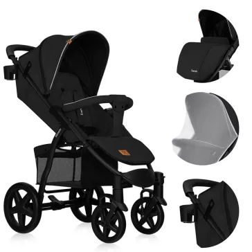 LIONELO Sport babakocsi Annet Plus Black Carbon