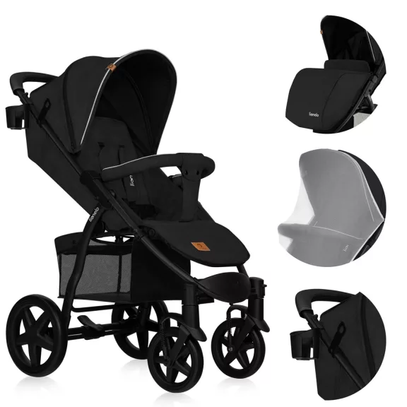 LIONELO Sport babakocsi Annet Plus Black Carbon