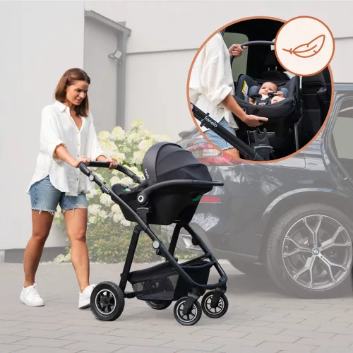 LIONELO Astrid i-Size autósülés (40-87 cm) Fekete Szürke