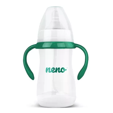   NENO Etető- és tanulócumisüveg fogantyúval és szívórendszerrel, hasfájás elleni hatással, 240 ml