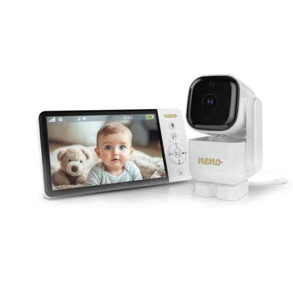 NENO Videós Bébiőr Ciao, vezeték nélküli 5"-os monitor, forgó kamera, akkumulátor és VOX mód